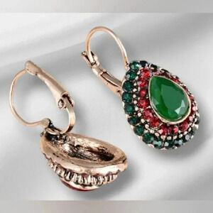 Victorian Art Deco Boho Chic Crystal Rinestone Teardrop Gift Ready New